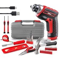 Hi-Spec 57 peças rosa 8 V USB furadeira elétrica e kit de